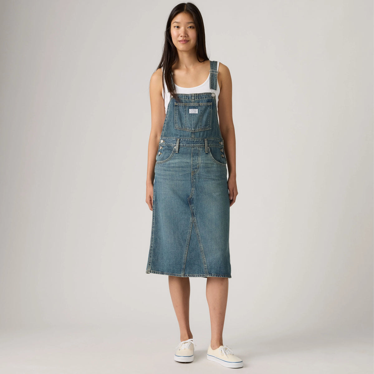 Deconstructed Midi Skirtall - About Last Week Skirtall - Medium Wash