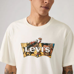 Relaxed Fit Short-Sleeve Graphic T-Shirt - Cowboy Fill Egret - White