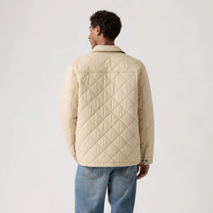 Diamond Quilted Overshirt - Safari - Tan