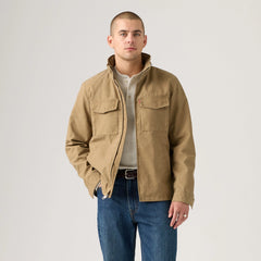 Military Two Chest Pocket Jacket - Khaki - Black