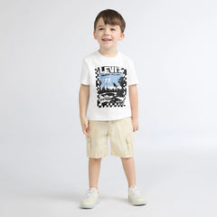 Short Sleeve Catching Air Toddler 2T-4T Graphic Tee - Bright White