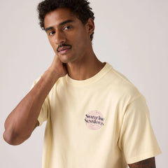 Relaxed Fit Vintage Graphic T-Shirt - Sunrise Sessions Rutagbaga - Tan