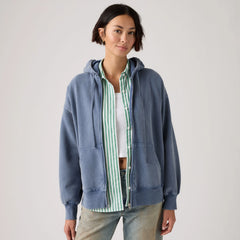 Women's Vintage Garment Dye Relaxed Hoodie - Garment Dye Sunshine Blue - Blue