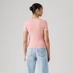 Garment Dye Essential Square Neck T-Shirt - Garment Dye - Red