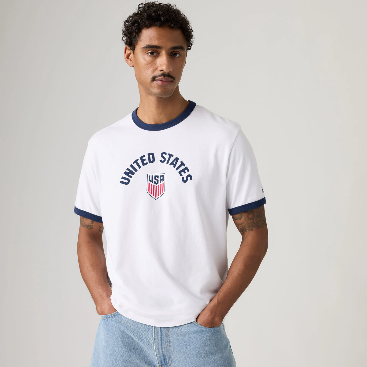 Levi's® U.S. Soccer Retro Ringer Tee - U.S. - White