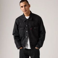 Western Trucker Jacket - Midnight In Oakland - Black