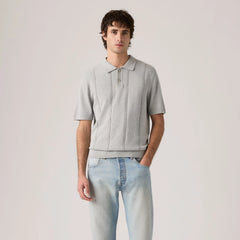 Austin Polo Sweater - Mid Tone Grey Heather - Grey