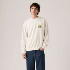 Relaxed Graphic Crewneck Sweatshirt - Worldwide Legend Utility Egret - White