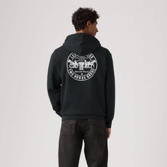 Relaxed Graphic Hoodie Sweatshirt - Worlds Finest Denim Jet Black - Black