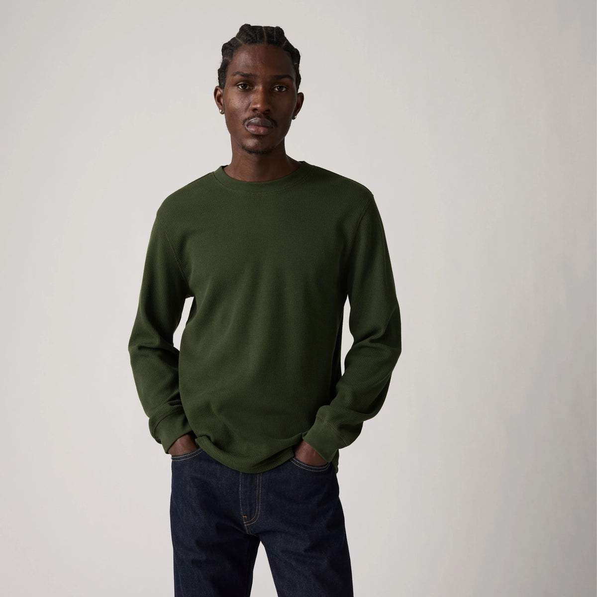 Long-Sleeve Standard Fit Thermal Shirt - Green - Green