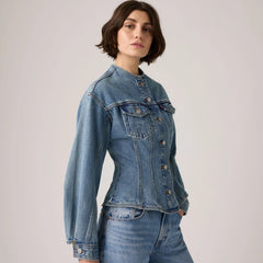 Sculpted Trucker Jacket - Dolly Day - Medium Wash