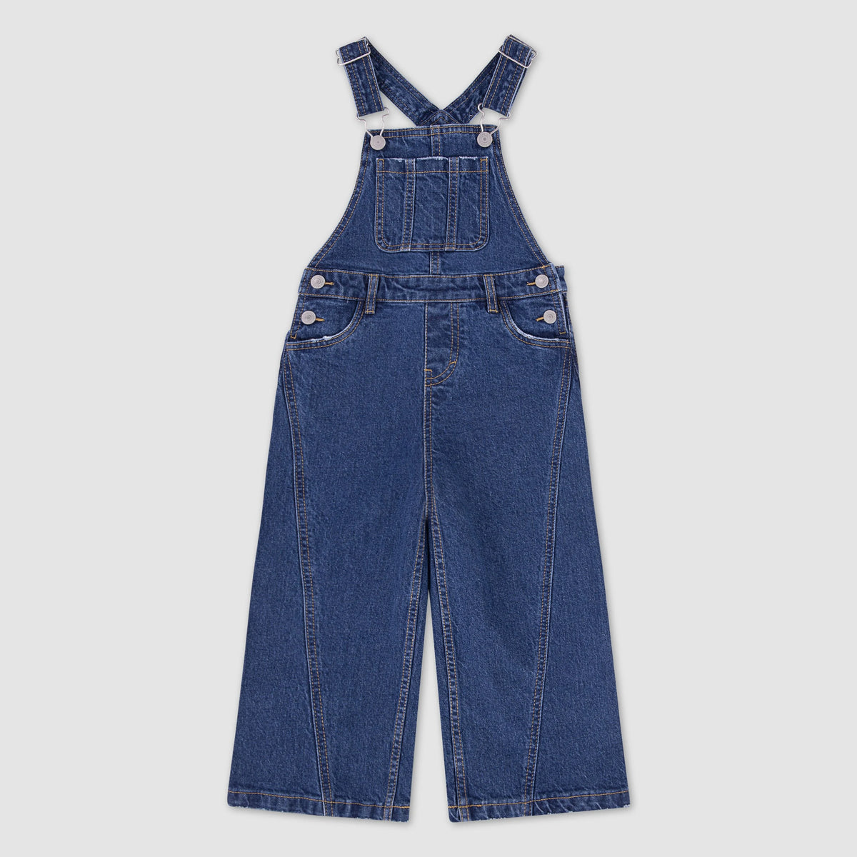 Oversized Denim Overalls Big Girls 7-16 - Rushmore - Blue