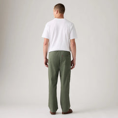 Easy Relaxed Cotton Linen Pull On Surplus Men's Pants - Kambaba - Green