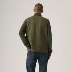 Quilted Utility Vest - Olive - Green