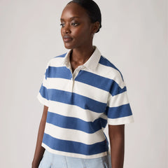 Aries Rugby Polo Shirt - Tory Stripe Sunset B - Blue