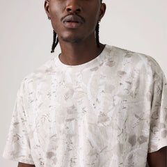 Boxy Short Sleeve T-Shirt - Falke Birch Camo Silvery Tonal - Grey