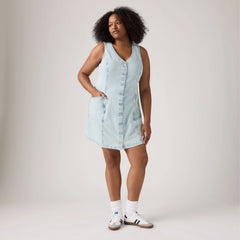 Vianna Vest Dress (Plus Size) - Never Going To Change - Light Wash