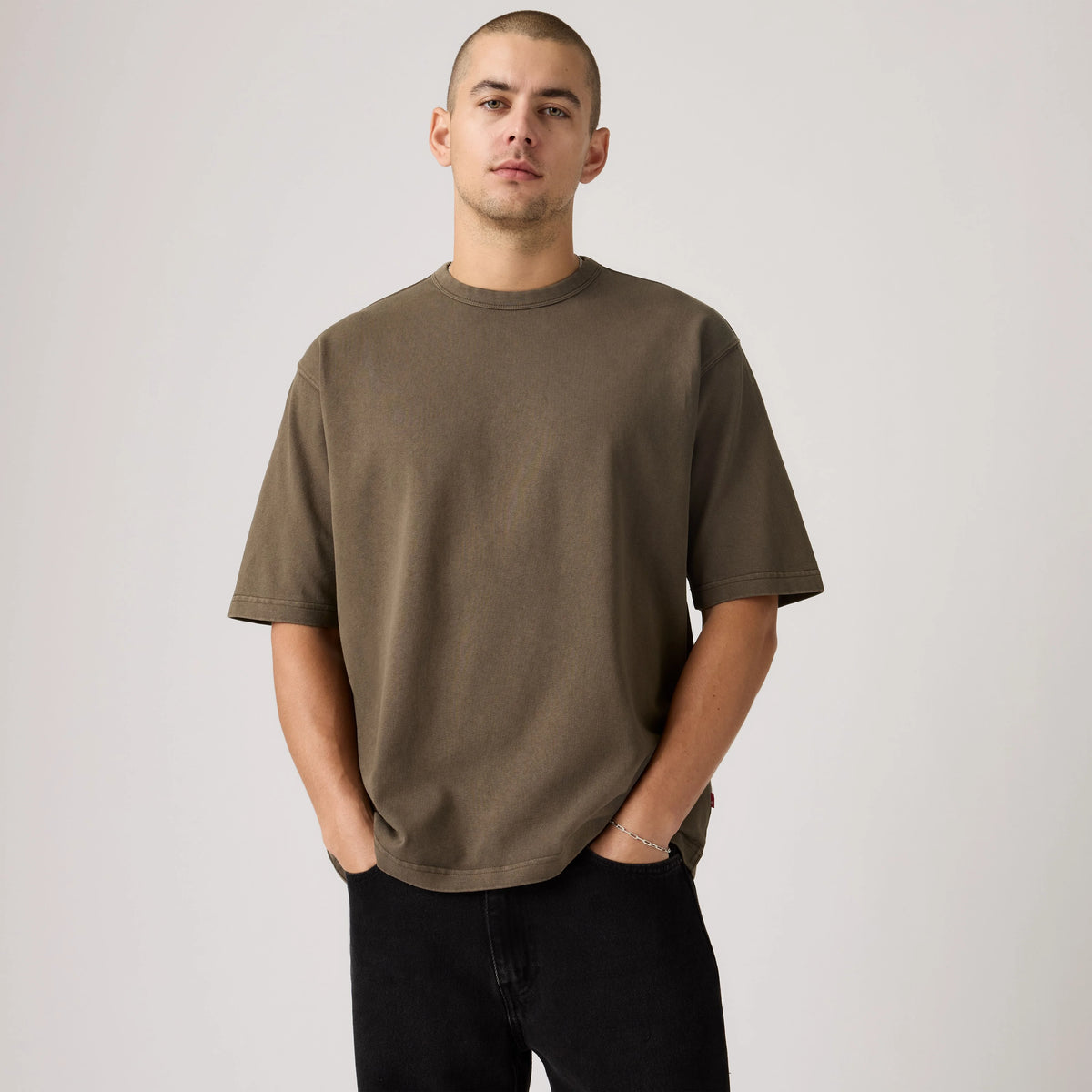 Heavyweight Loose Garment Dye T-Shirt - Garment Dye Maitake Brown - Brown
