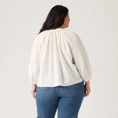 Phoebe Blouse (Plus Size) - Sugar Swizzle - White
