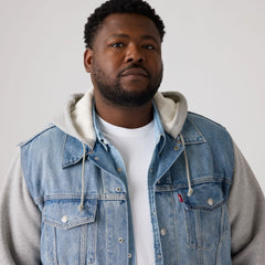 Hybrid Hoodie Trucker Jacket (Big) - Candy Man - Medium Wash